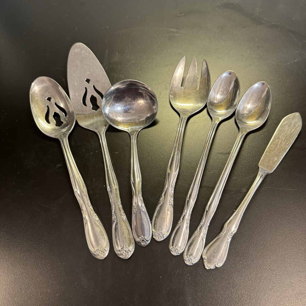 Lot of 7 Serving Set Superior Chapel Hill Stainless Flatware Mixed‎ Lot